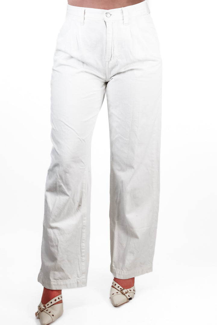 Madewell white wide-leg straight jean (26; retail $148)