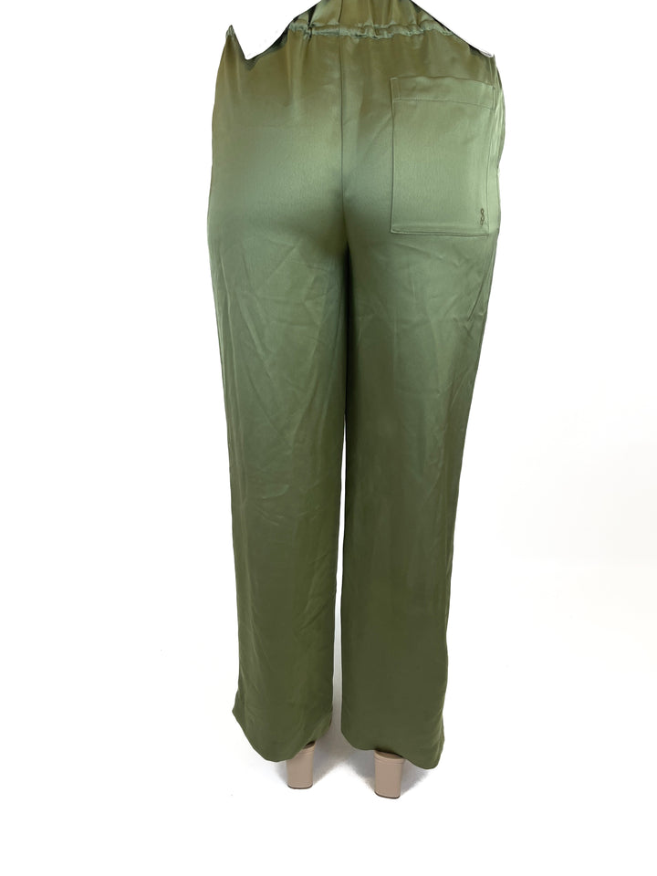 Song of style green satin pants (S)