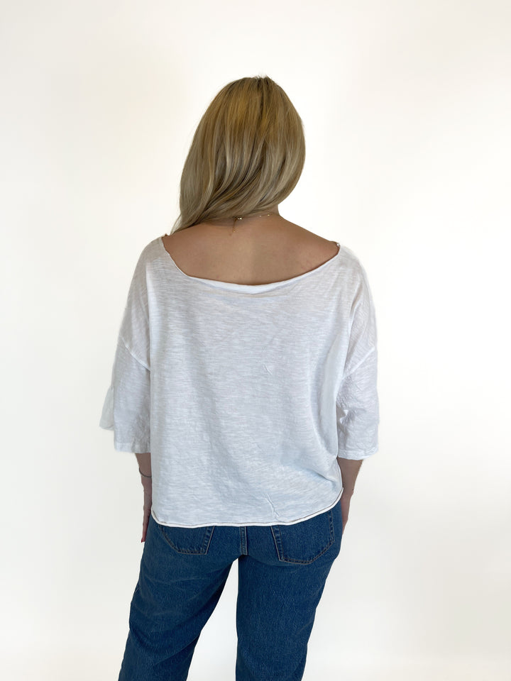 White Howdy graphic tee