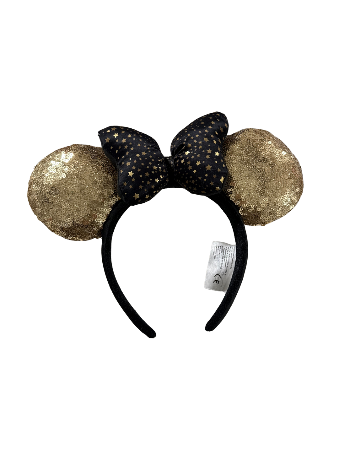 SOLD: Official Disney Black and Gold Sequined Minnie Mouse Ears (O/S)