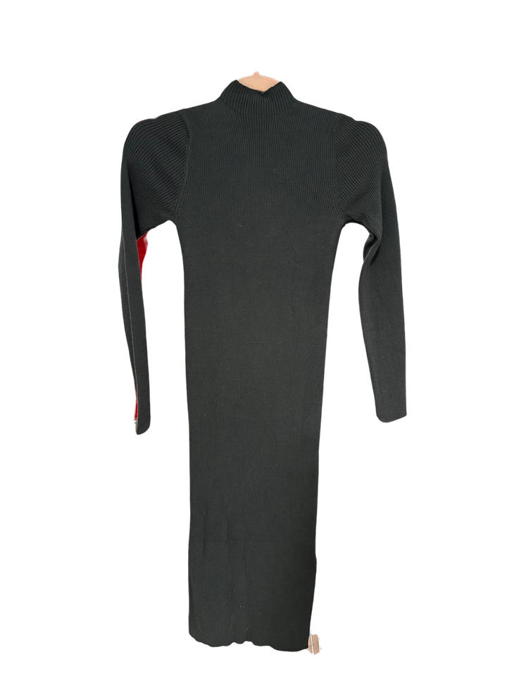 Vici Forest Green Ribbed Knit Midi Dress (S)