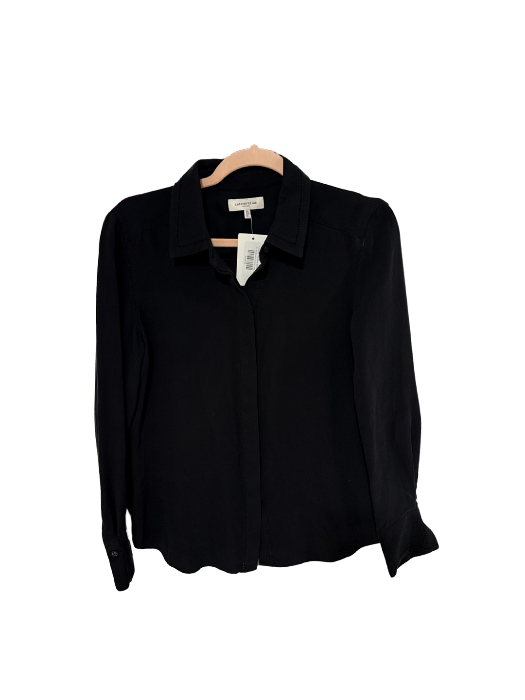 SOLD: Lafayette 148 Black Silk Blouse (S; retail $498)