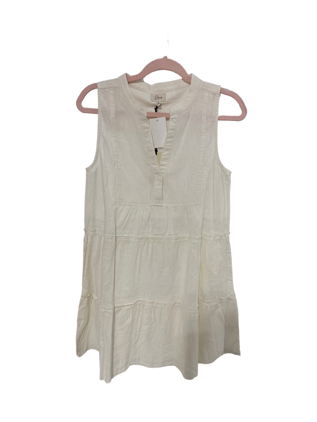 SOLD: elan cream linen tiered dress NWT (s; retail $99)