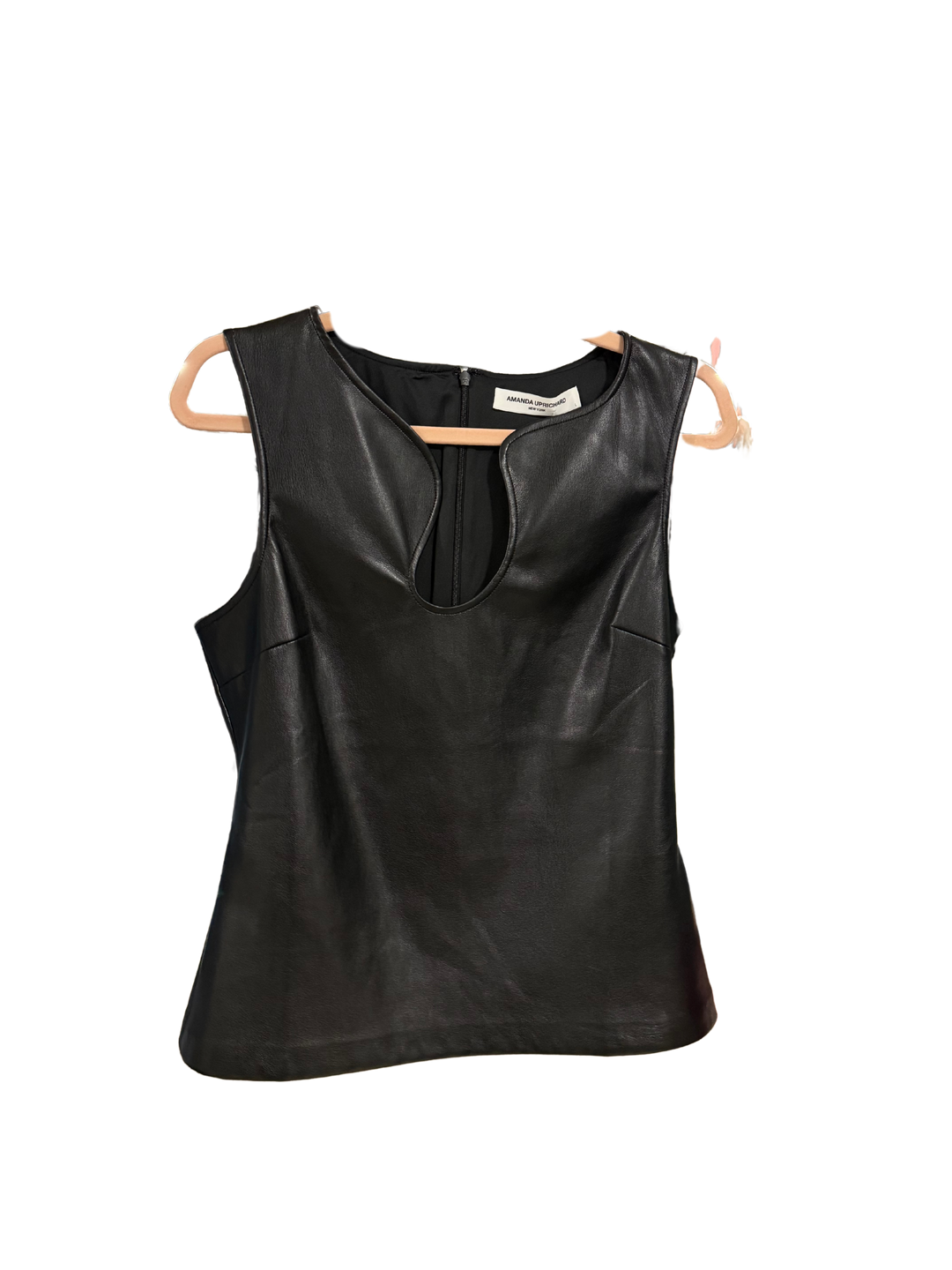 amanda uprichard black vegan leather top (L; retail $180)*