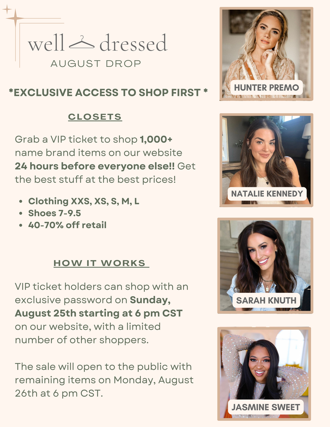 VIP TICKET FOR AUGUST DROP