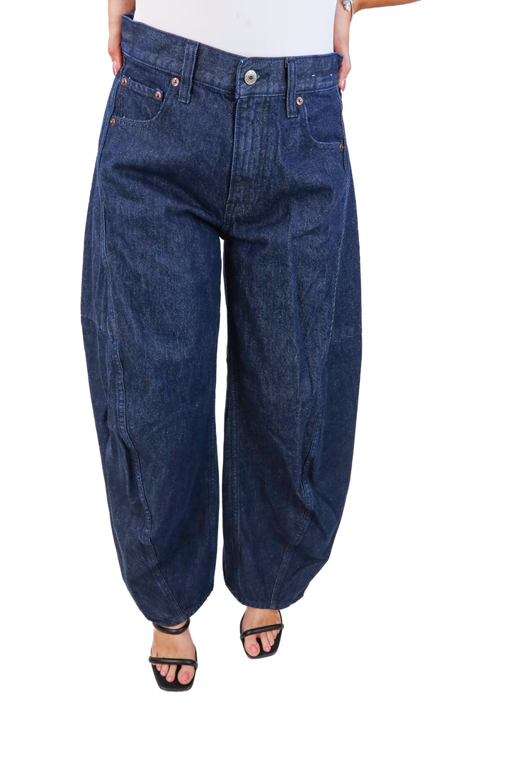 abercrombie & fitch dark wash barrel jeans NWT (27; retails $90)