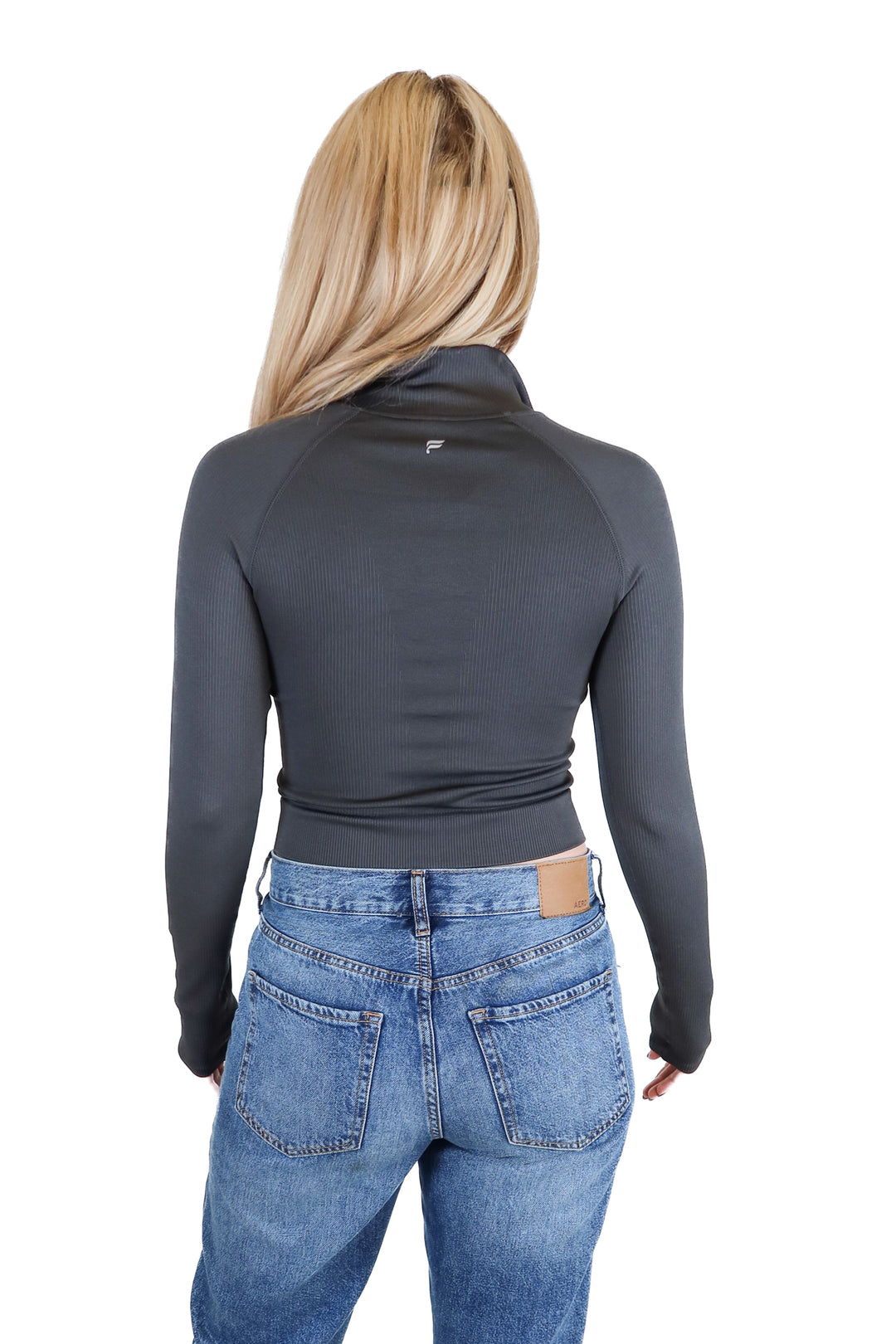 Fabletics Charcoal Zip Jacket (S)