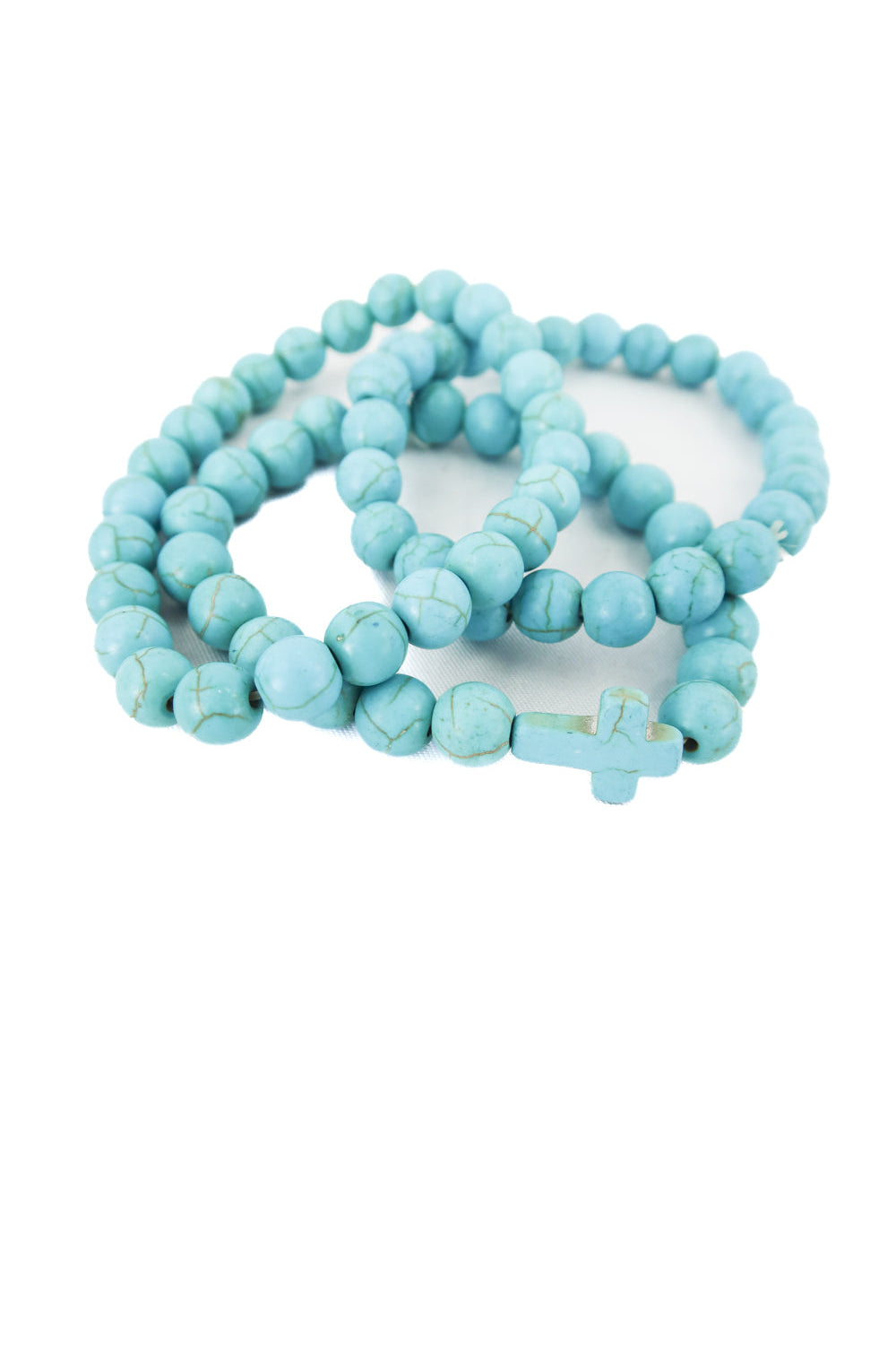 3pc turquoise bead bracelet set