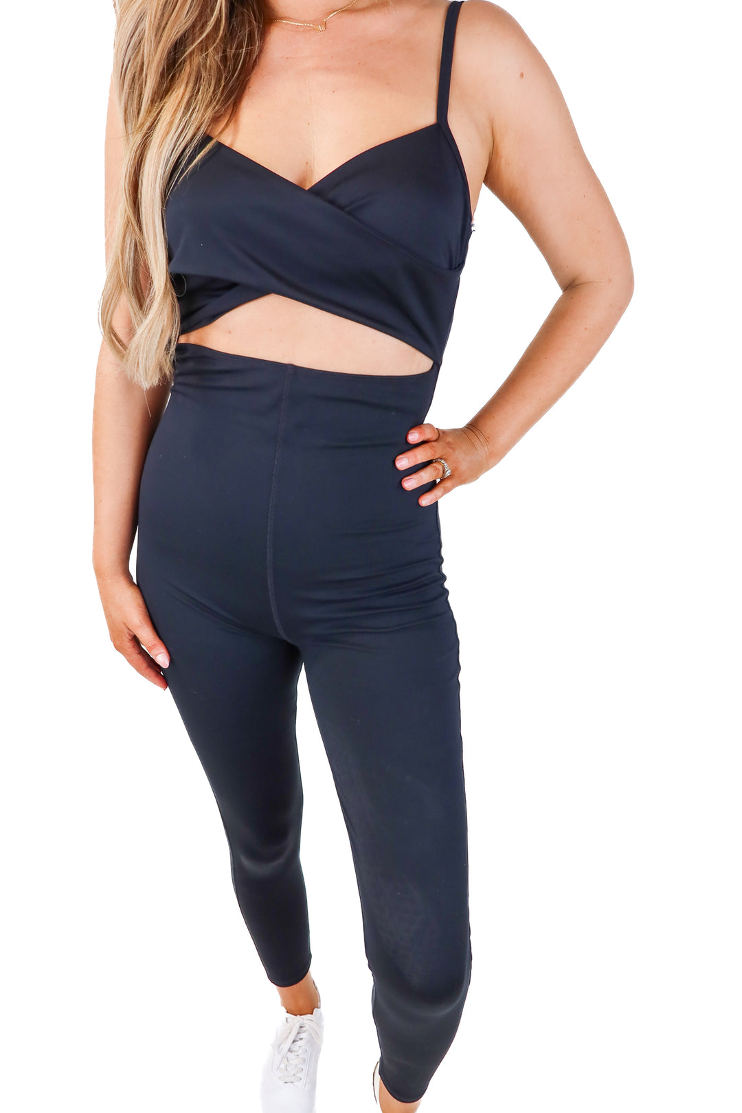 wellbeing+beingwell black active jumpsuit (m; retail $113)