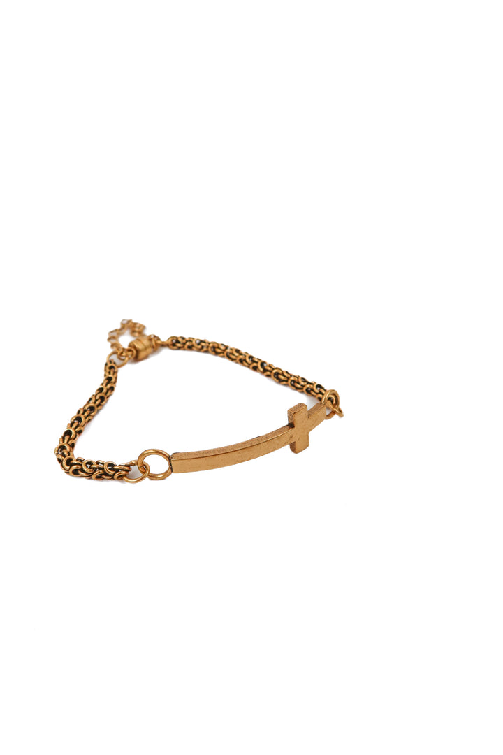 Gold cross bracelet