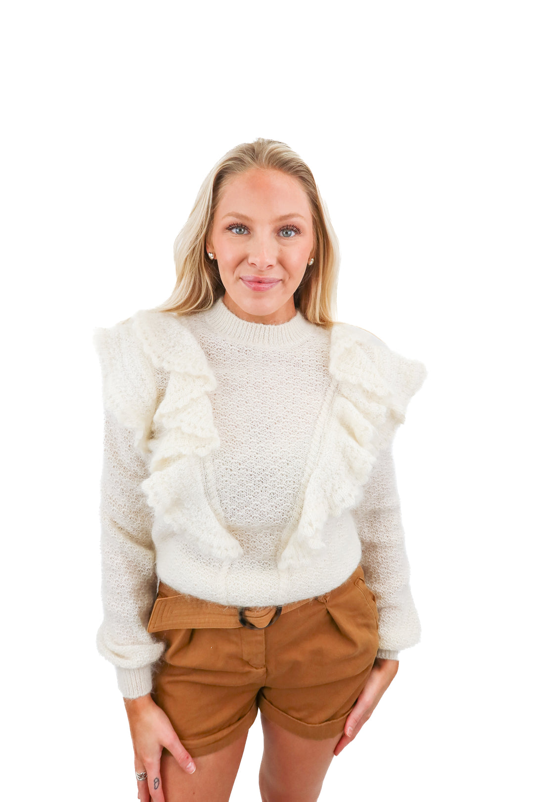 SLAY Sezane cream sweater (S)