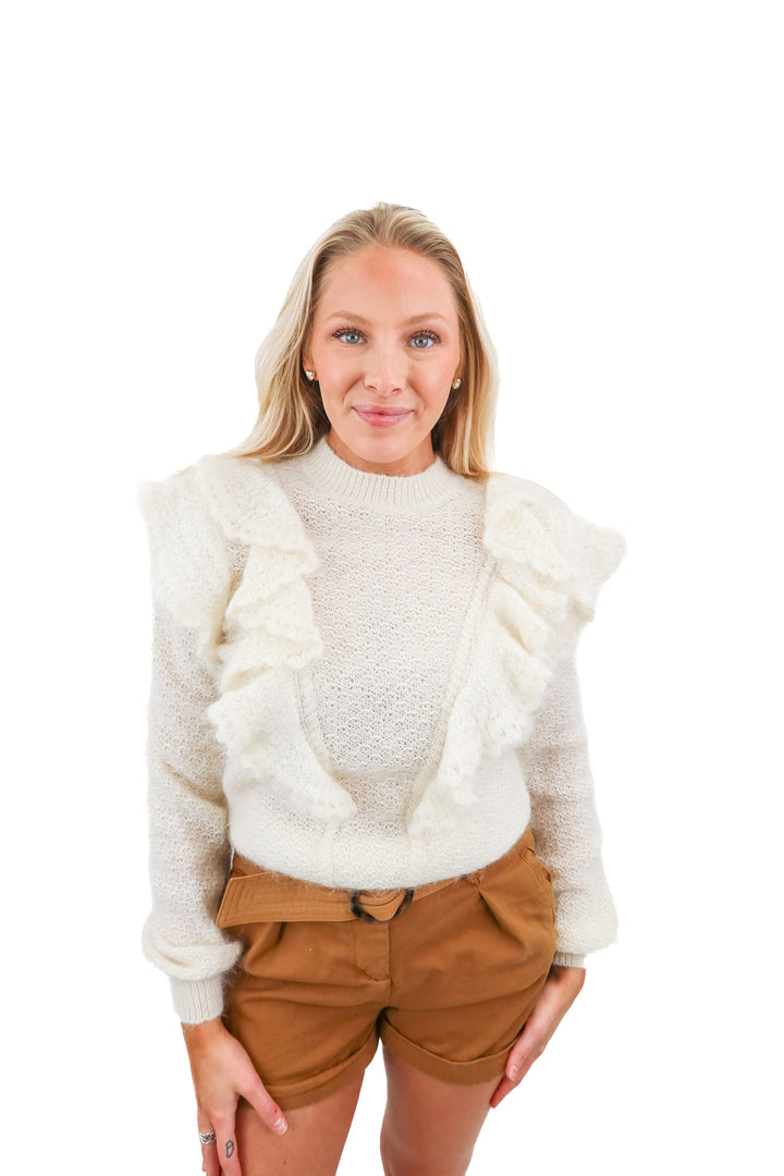 SLAY Sezane cream sweater (S)