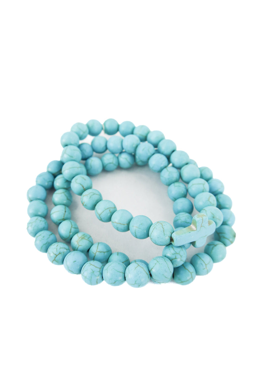 3pc turquoise bead bracelet set