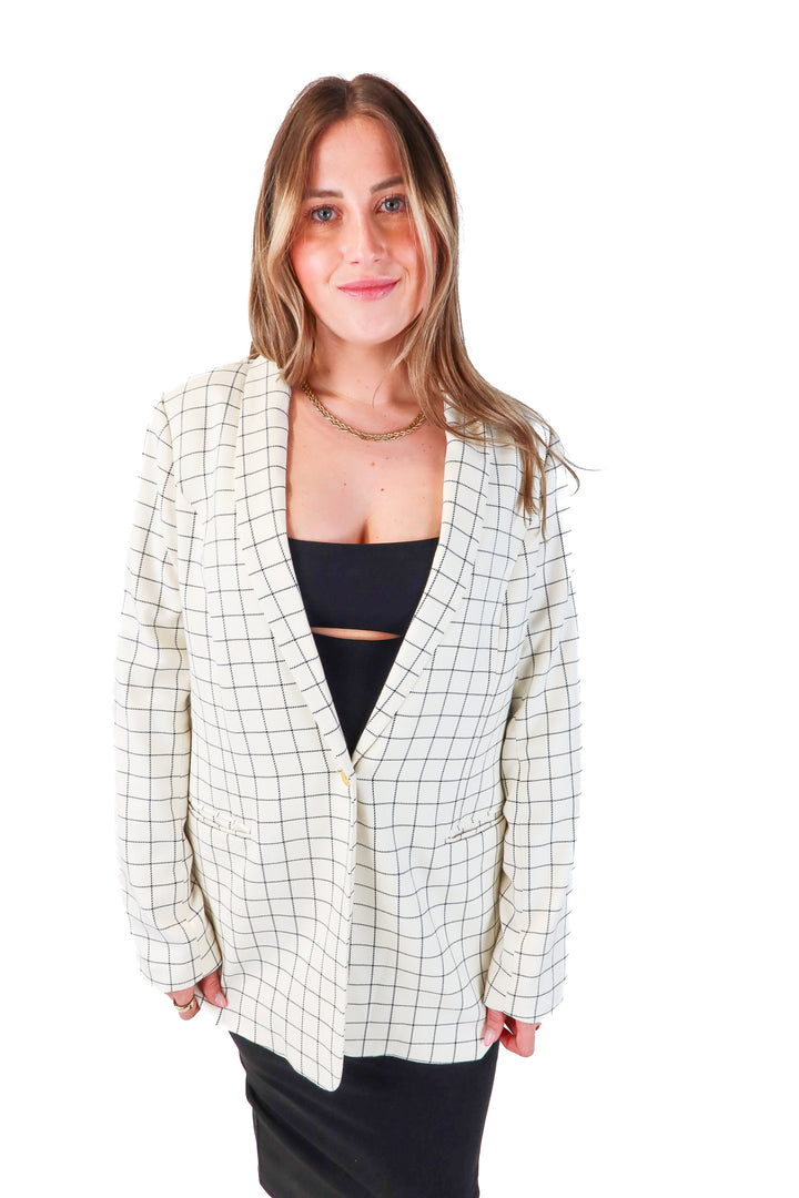 scotch & soda checkered blazer (L)