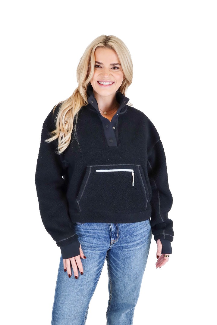 GymShark Black Fleece Pullover (S)