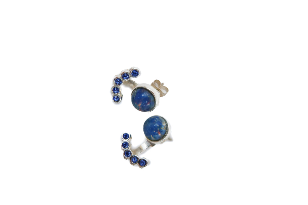Blue stud earrings