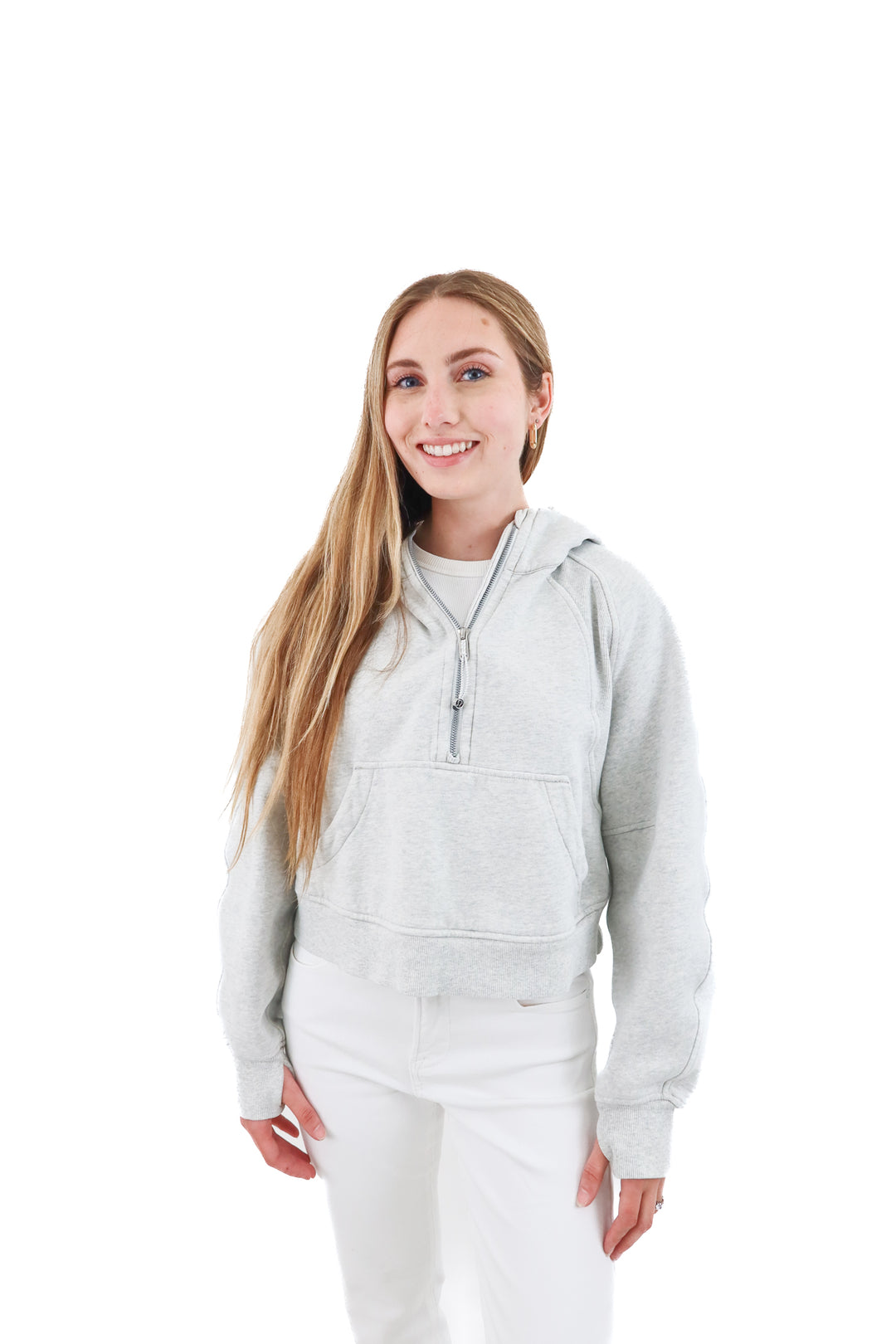 lululemon grey 1/2 zip scuba jacket (xs/s)