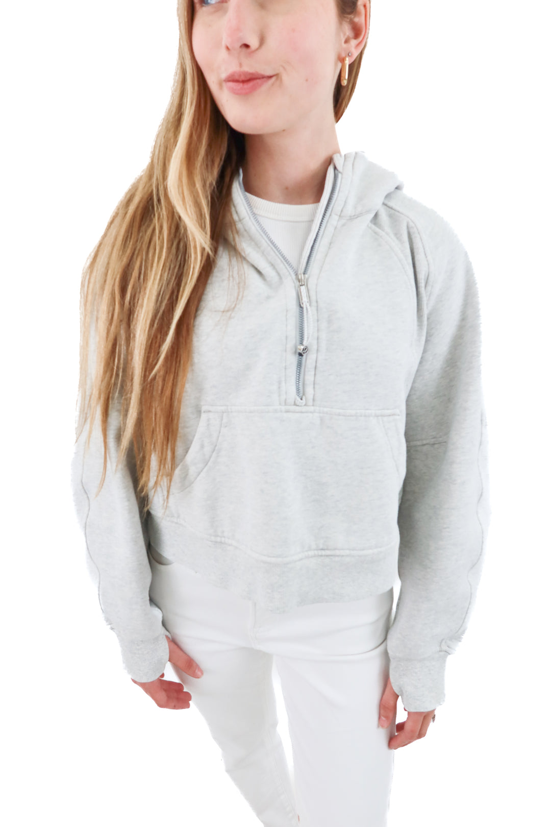 lululemon grey 1/2 zip scuba jacket (xs/s)