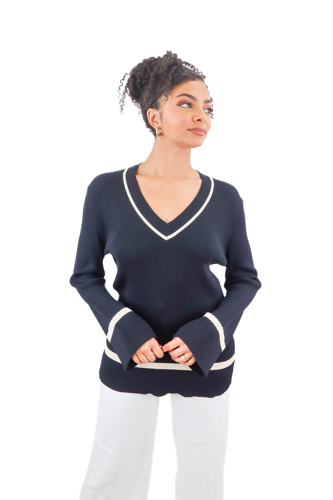 DISSH black ribbed long sleeve sweater (S)