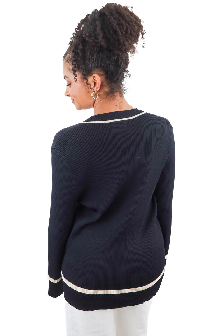 DISSH black ribbed long sleeve sweater (S)