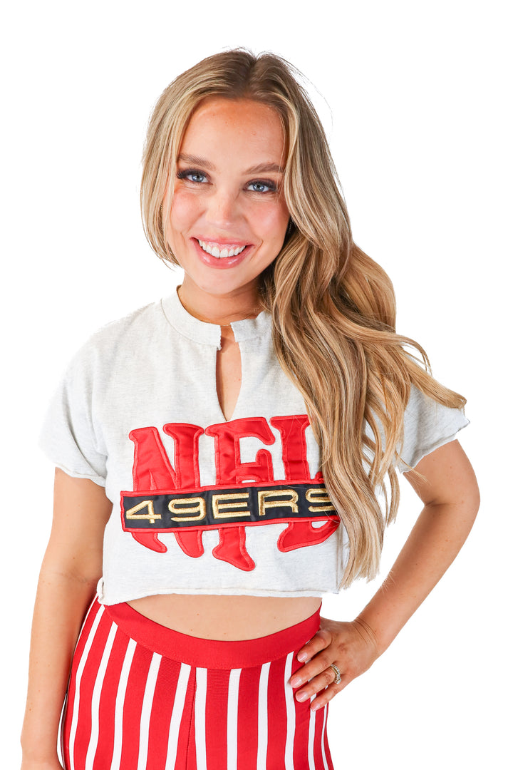AUCTION nutmeg cropped 49ers tee (M)- ends 5/20 at 8pm CT