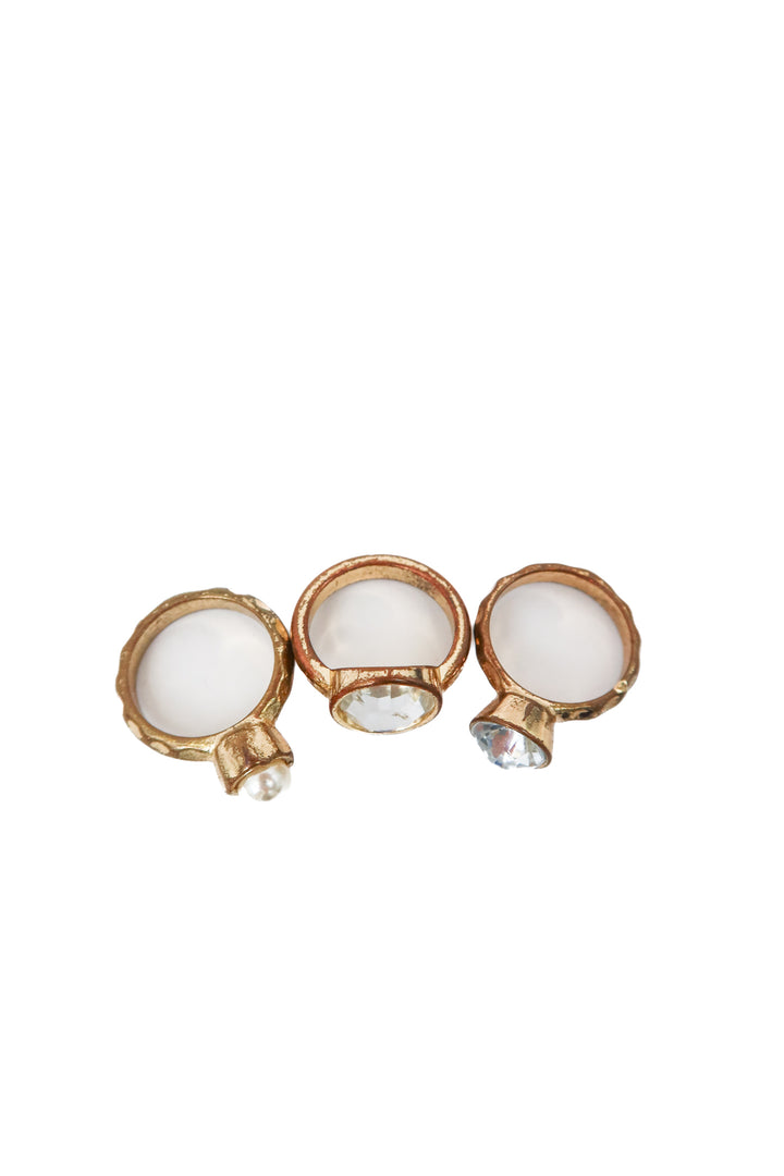 Set of three antique gold rings