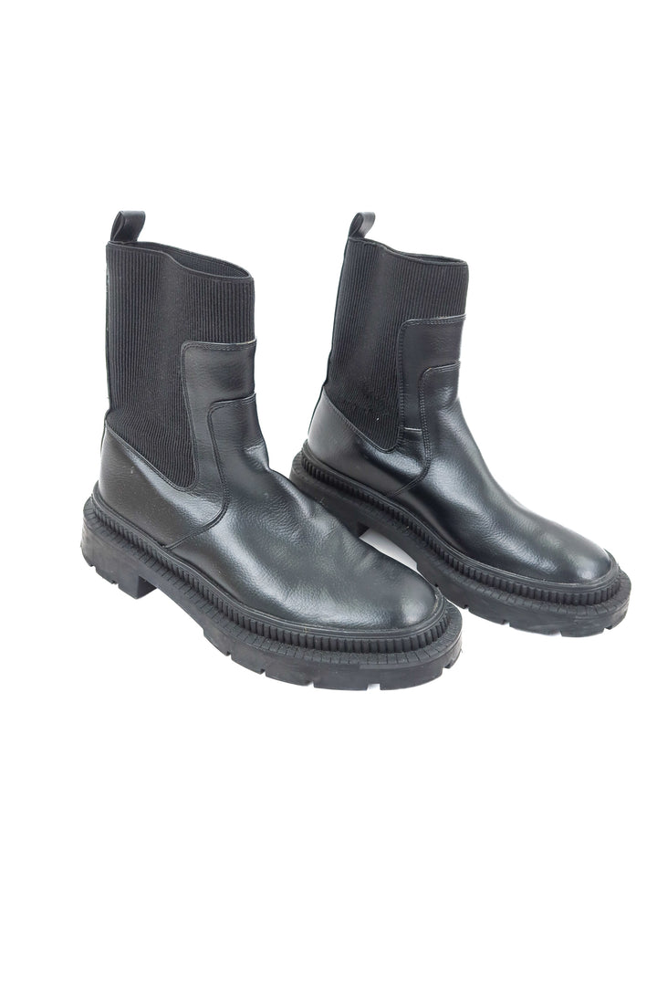 Mango black combat boots (41/ US10-11)