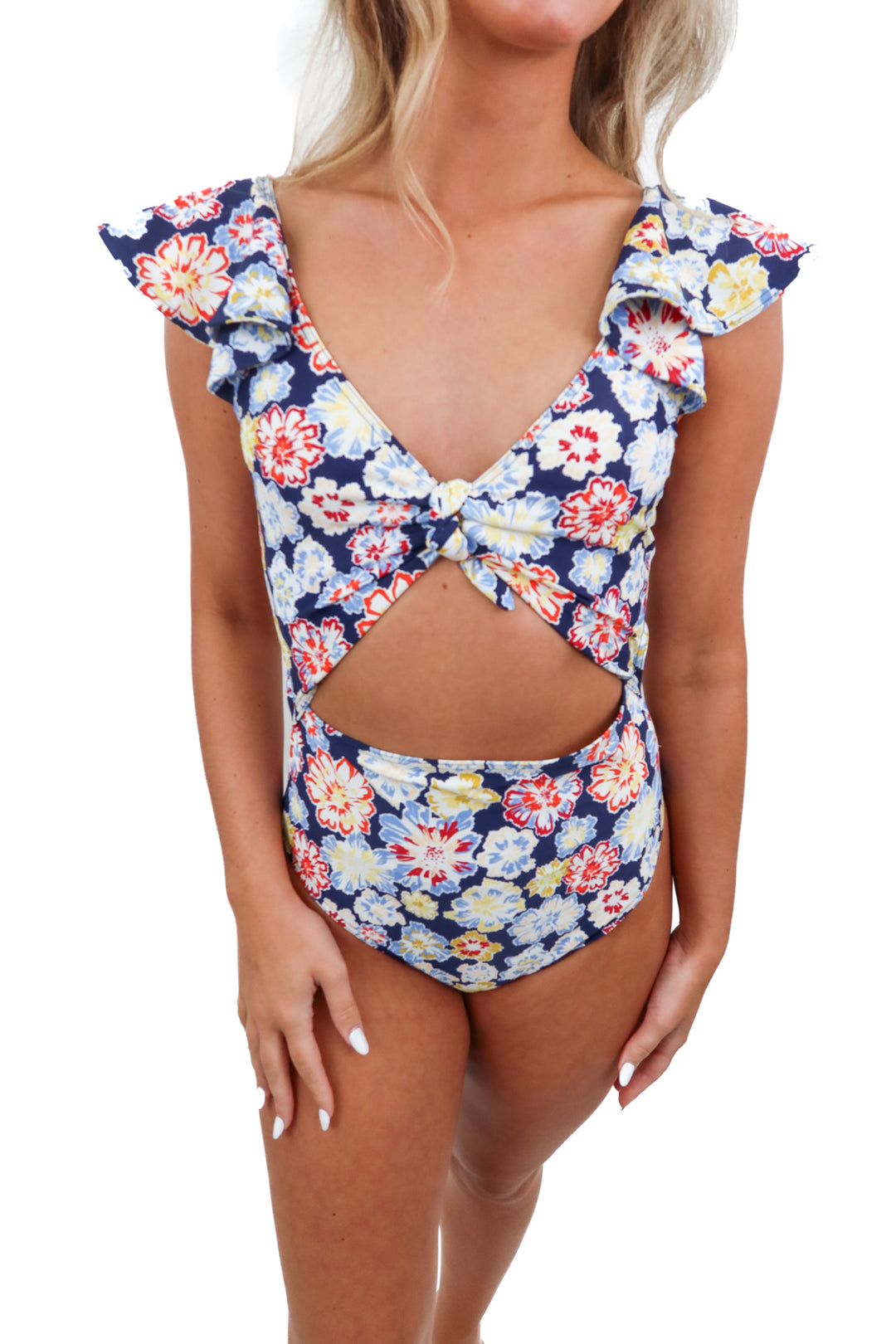 Tanya Taylor floral cutout swimsuit (S; retail $225)