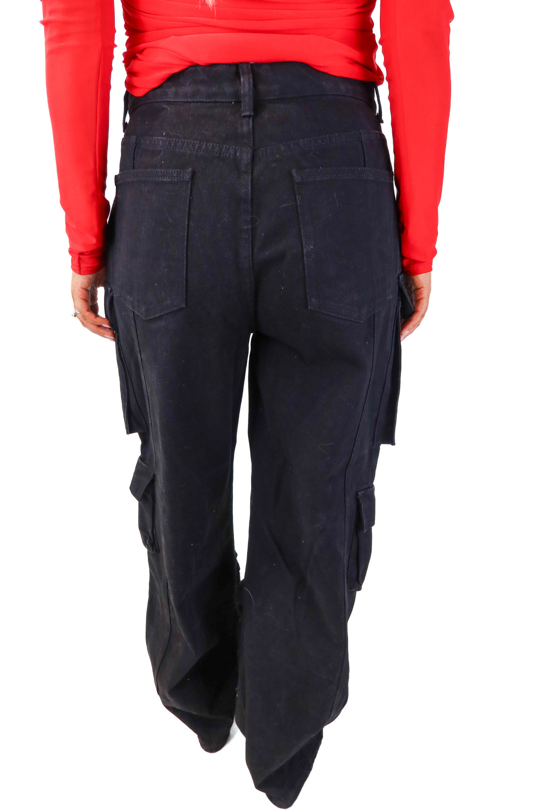 pretty little thing black cargo pants NWT (10tall)