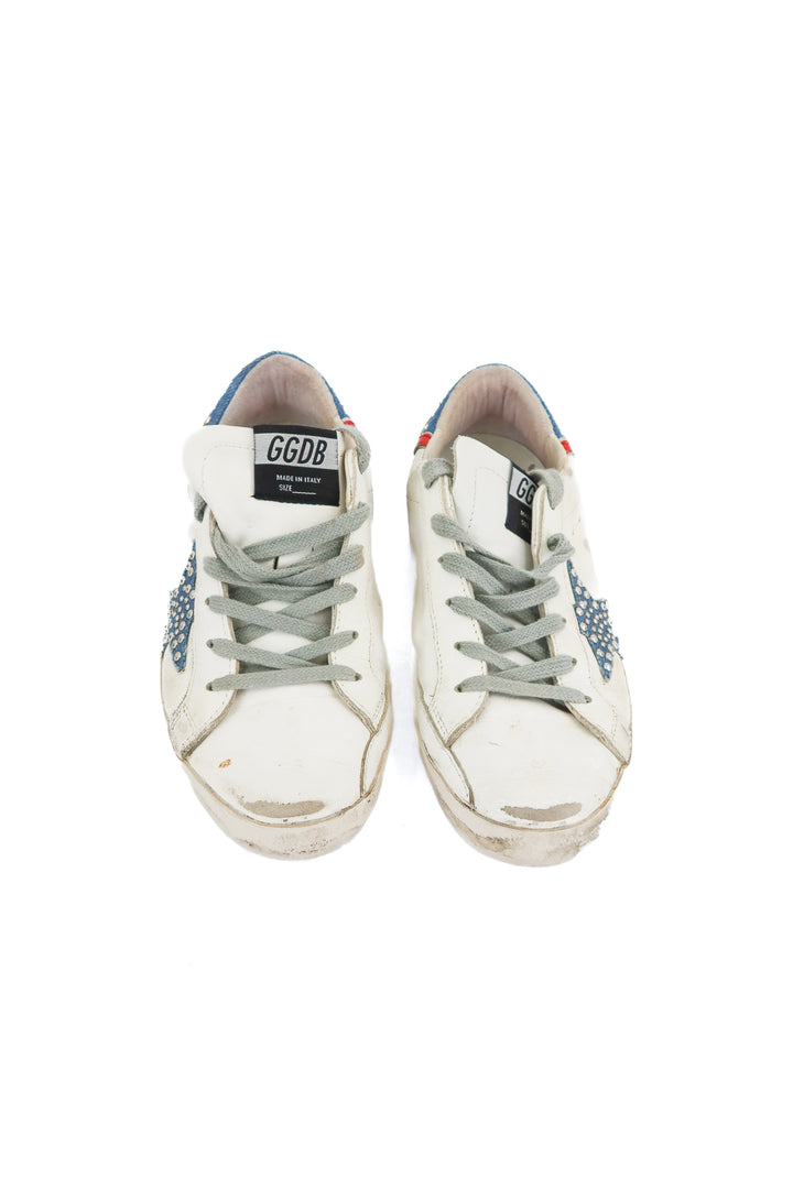 Golden Goose superstar denim studded sneakers (36; retail $730)