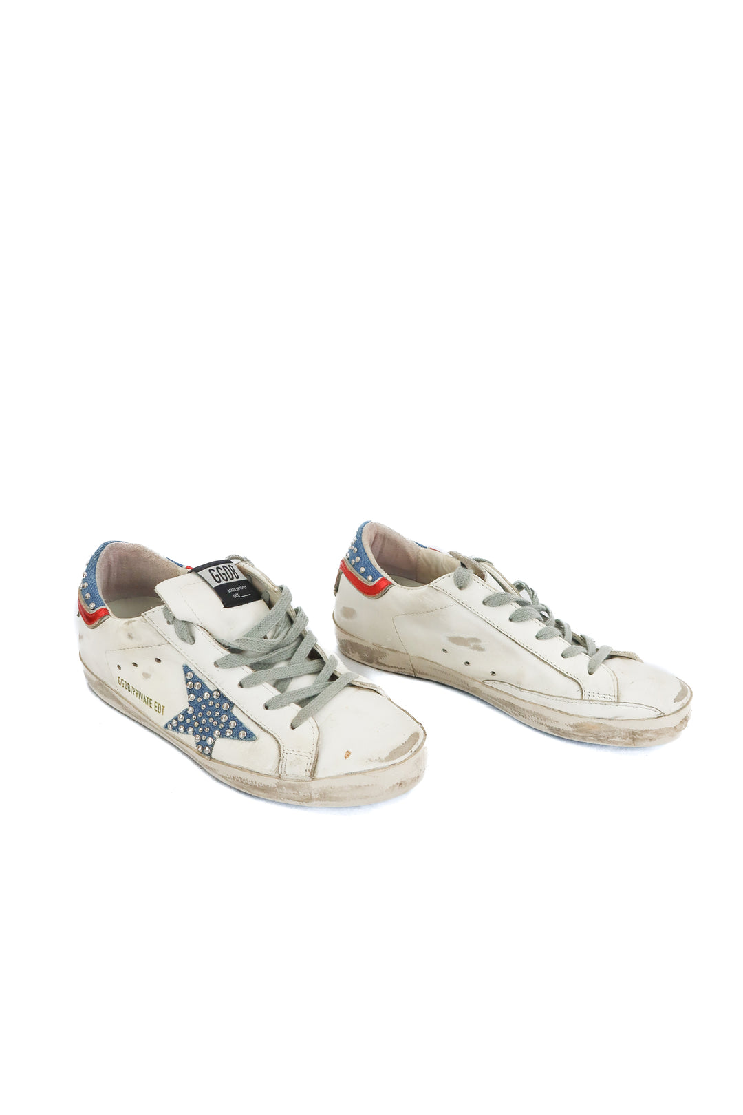 Golden Goose superstar denim studded sneakers (36; retail $730)