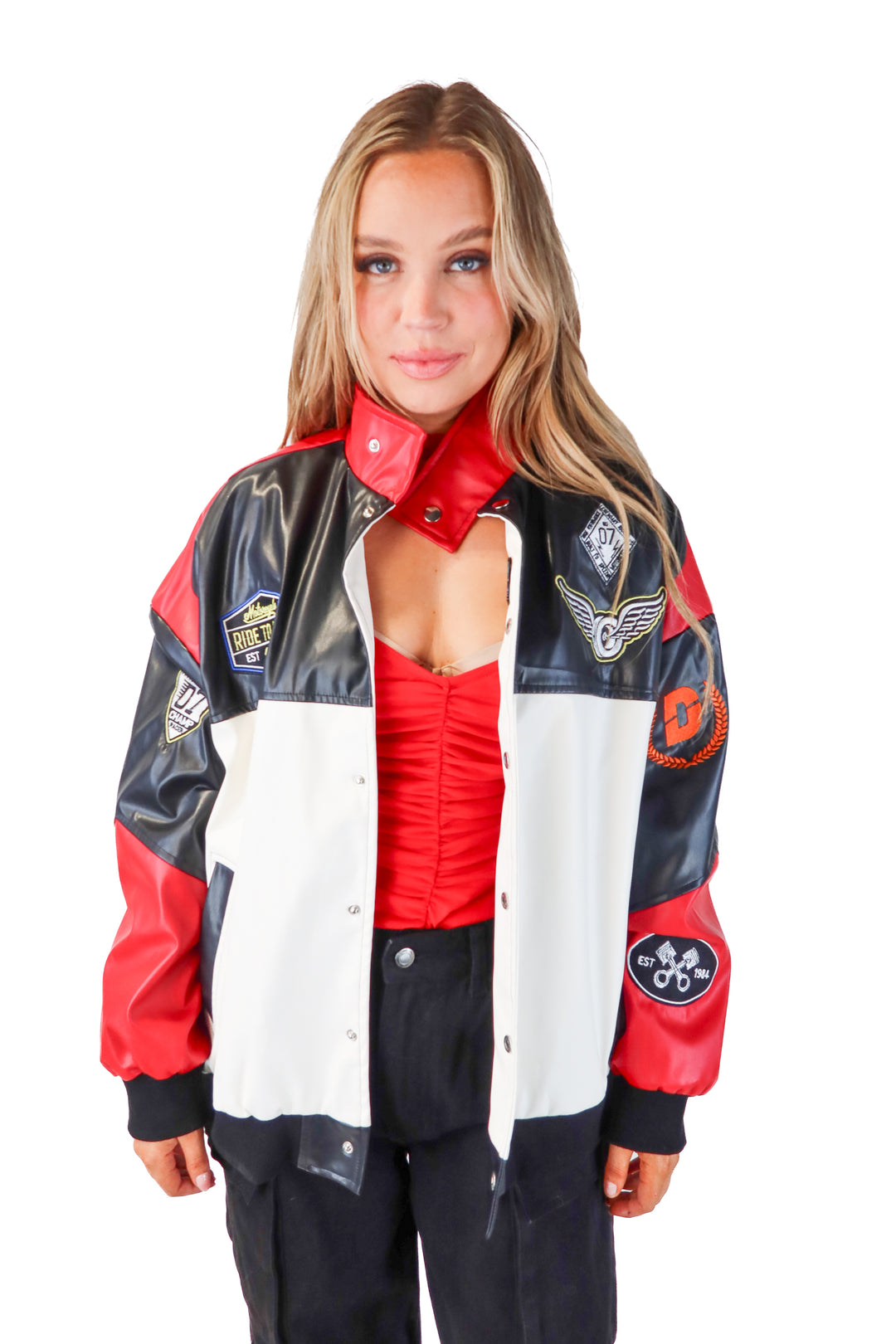 SOLD EGO vegan leather 49ers moto jacket (10)