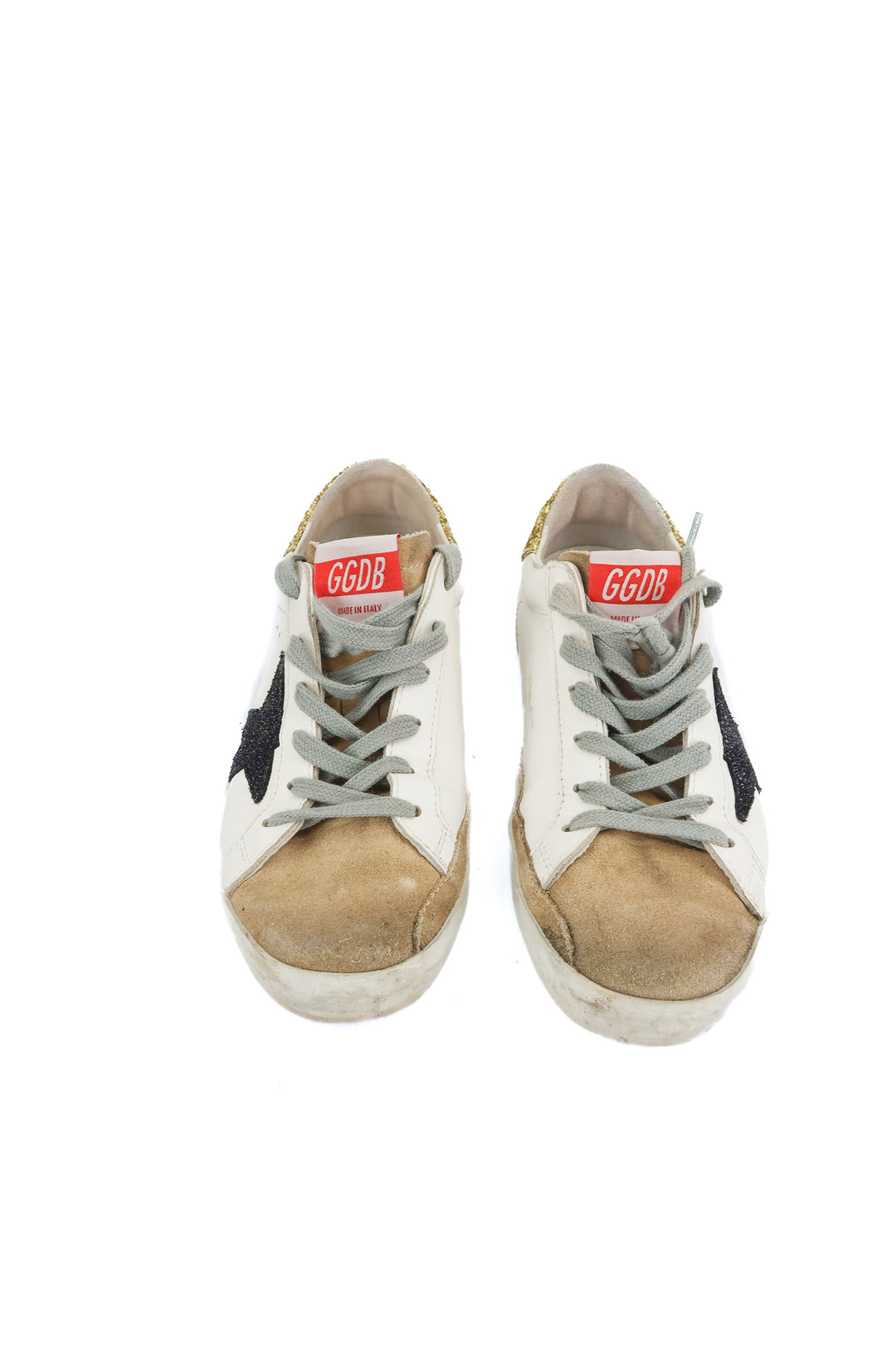 Golden Goose super-star gold glitter sneakers (36; retail $730)