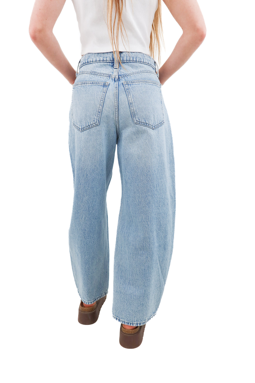 universal threads light wash high waist barrel jeans (2)