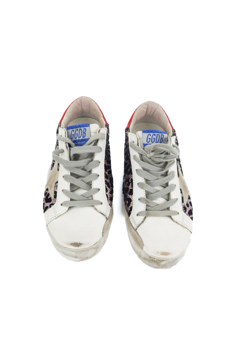 Golden Goose superstar glitter leopard sneakers (36; retail $730)