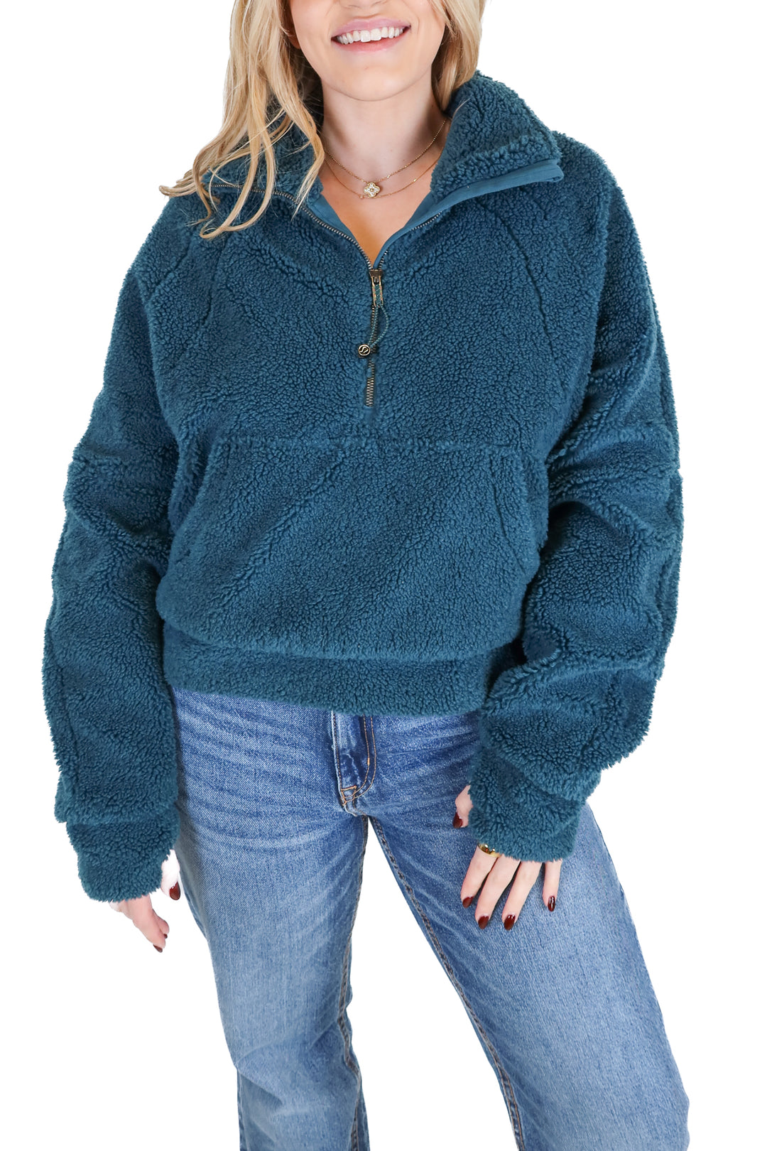 Lululemon Dark Green Teddy Pullover (M/L; retail $118)