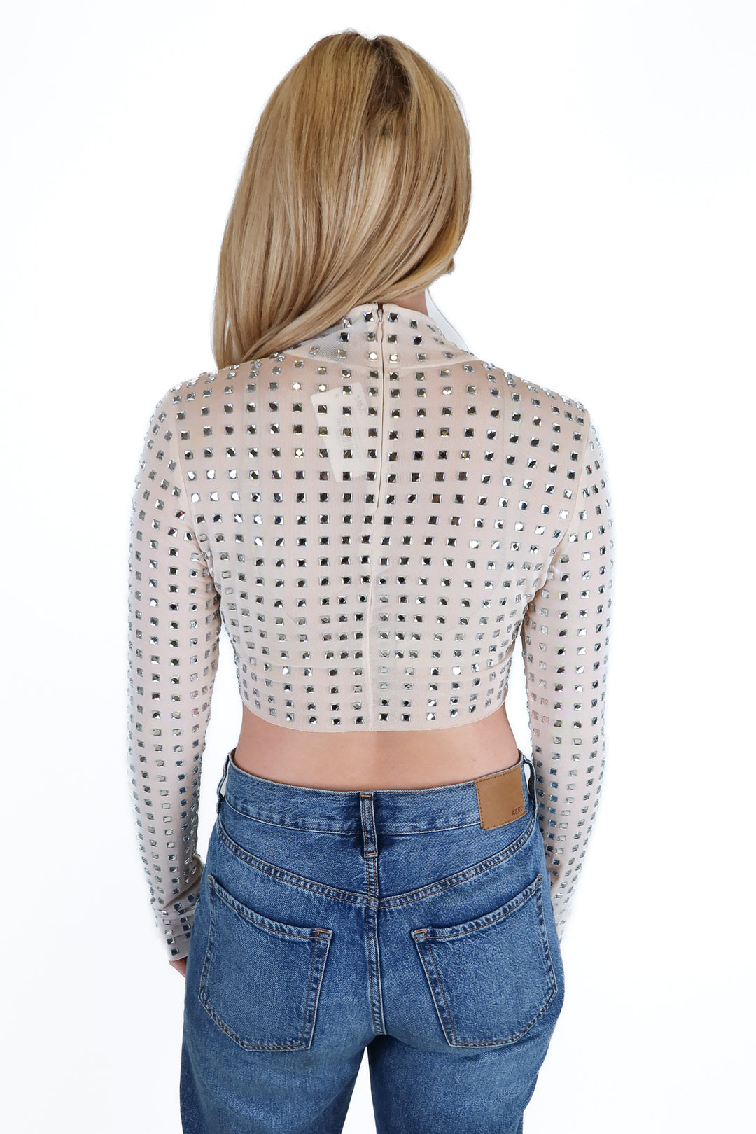 NBD Sheer Rhinestone Top (M)