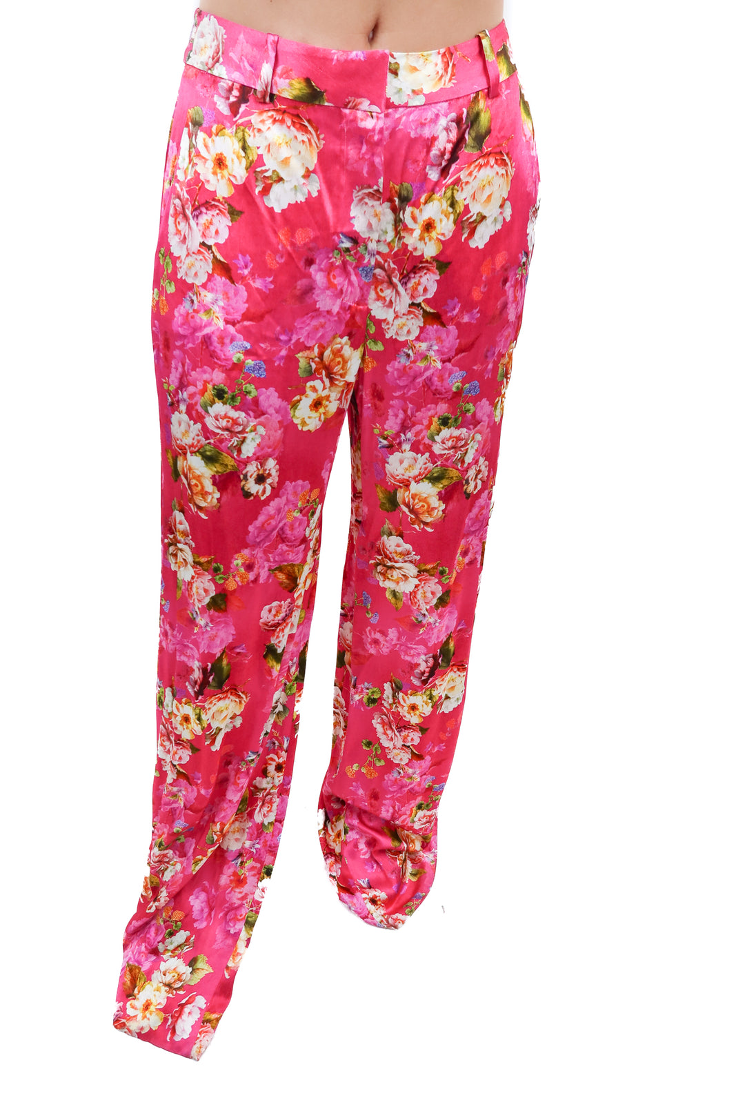 L'Agence pink floral satin pants NWT (4; retail $550)