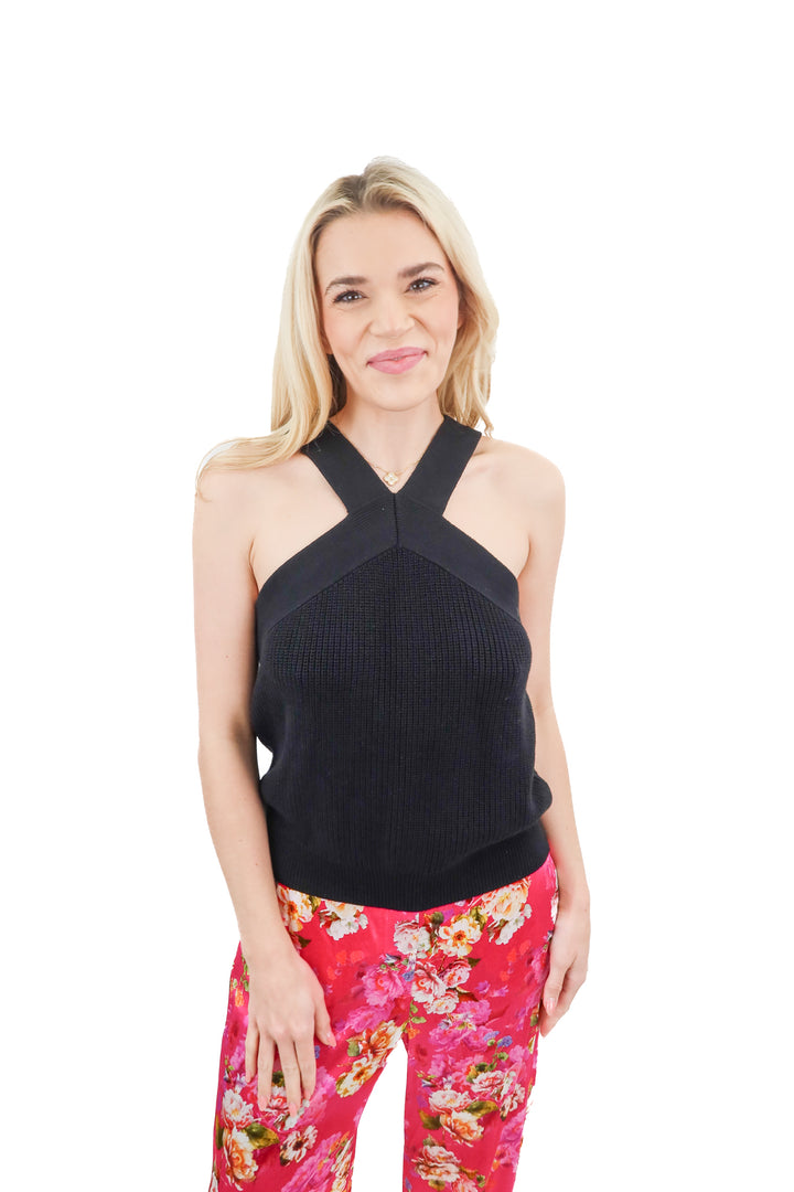 Nation black sleeveless knit top NWT (S; retail $108)