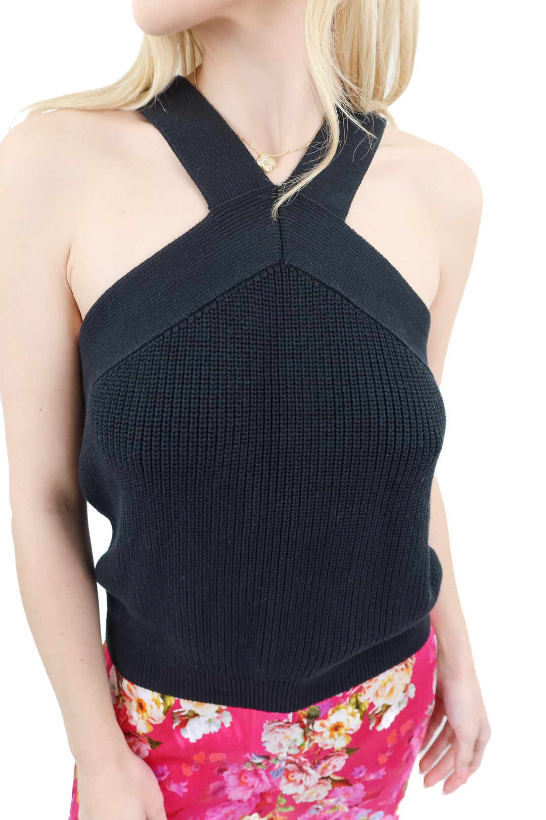 Nation black sleeveless knit top NWT (S; retail $108)