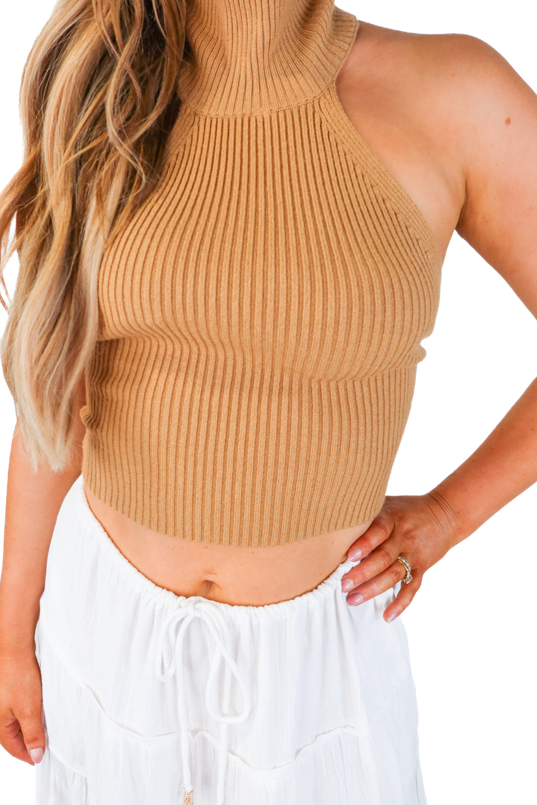 house of harlow brown ribbed knit wrap top NWT (m; retail $168)