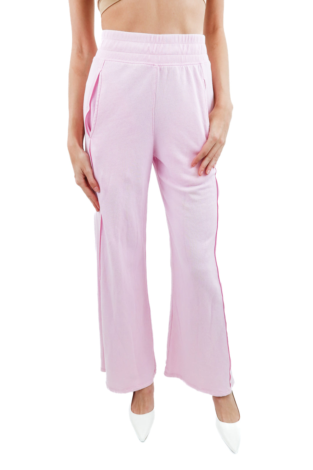 free people pink flare sweatpants (XS; retail $88)