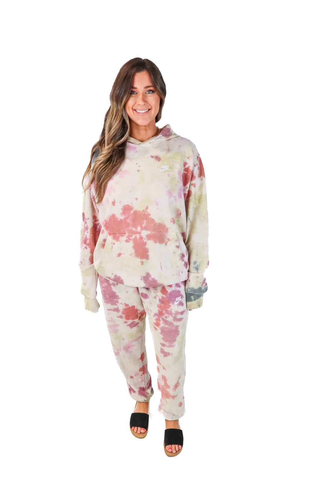 nike colorful tie dye lounge set (XL; retail $145)
