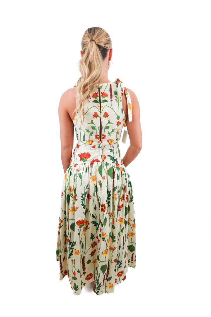 agua cream floral set (xs; retail $1,390)