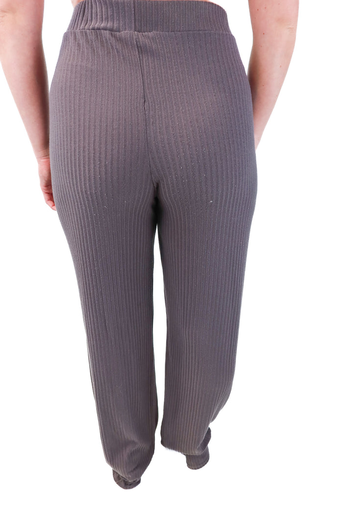 missguided grey ribbed lounge pants (8T)