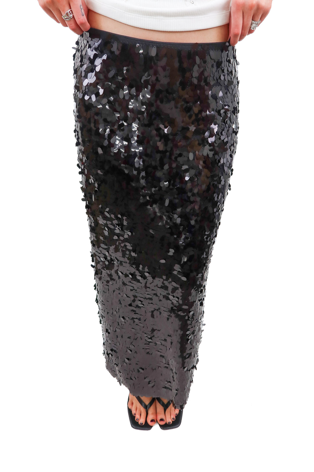 H&M black sequin skirt (L) NWT