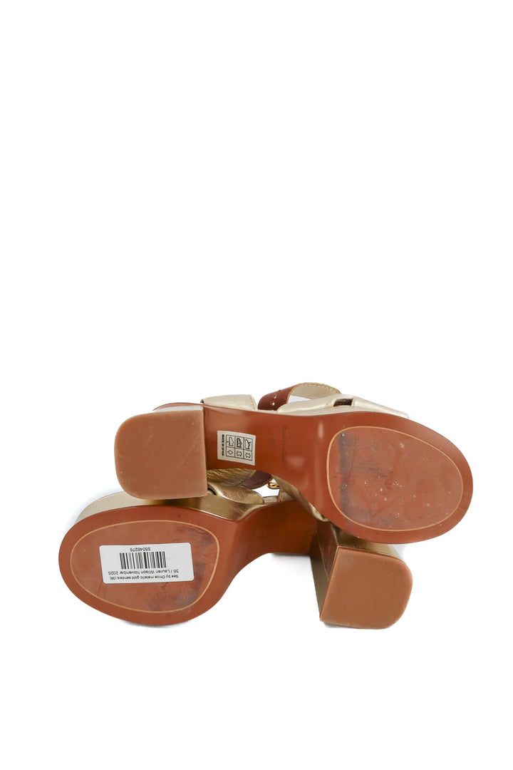 See by Chloe metallic gold heels (36; retail $495)