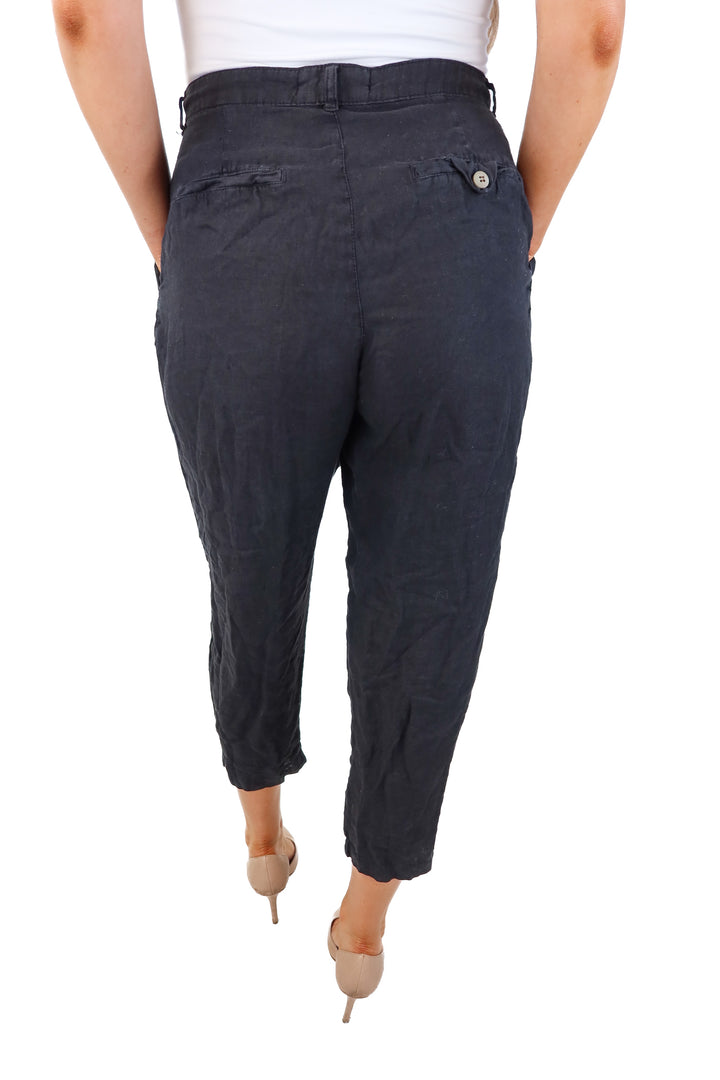 zara black linen pants (m)