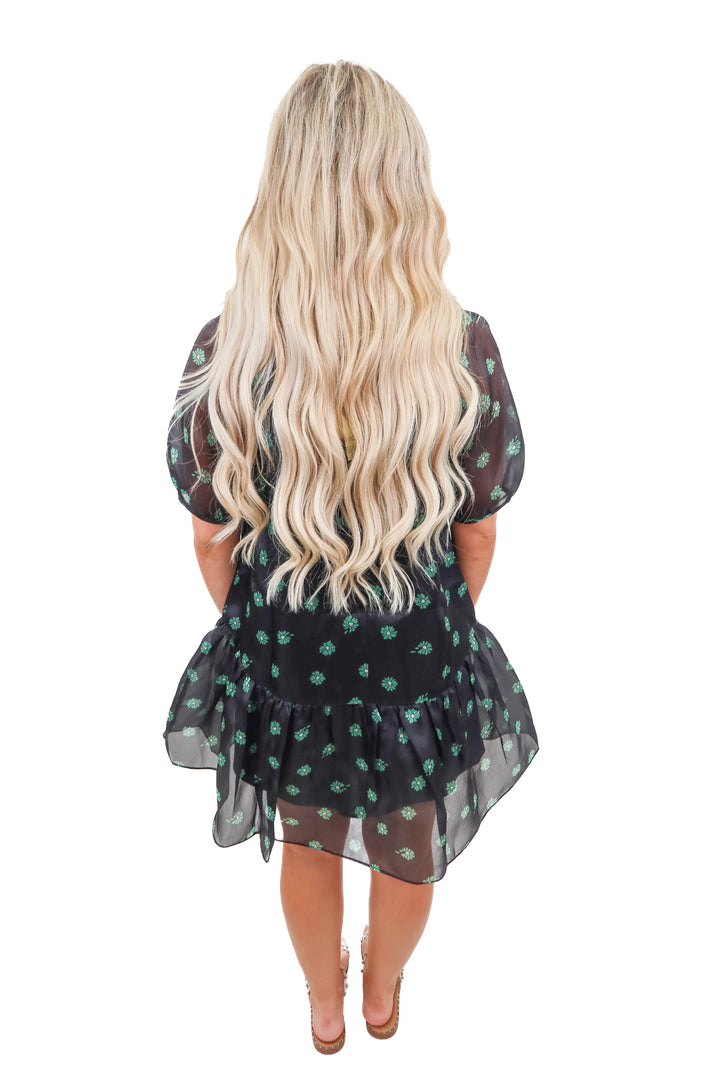 Tout a coup green flower dress (XS) NWT