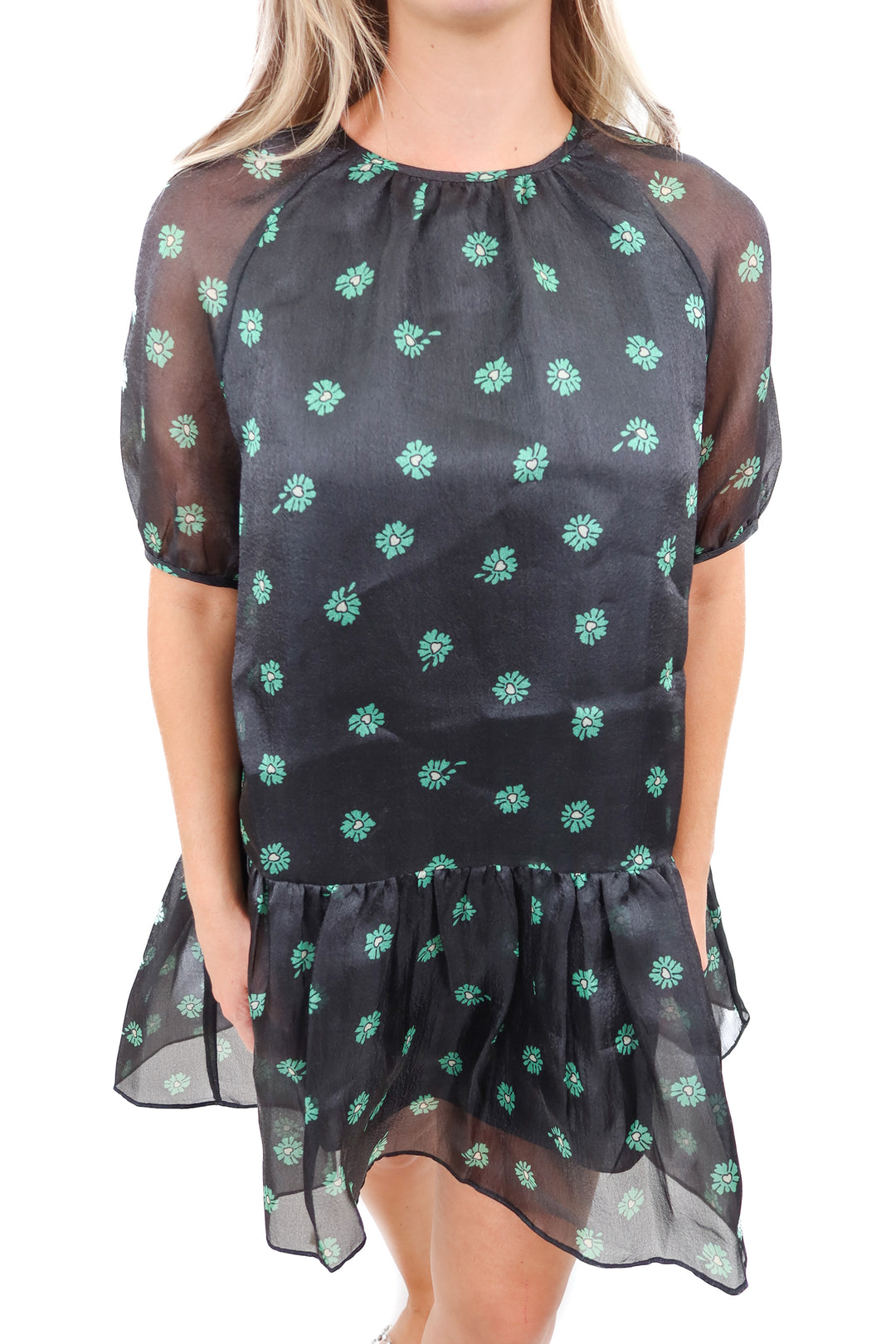 Tout a coup green flower dress (XS) NWT